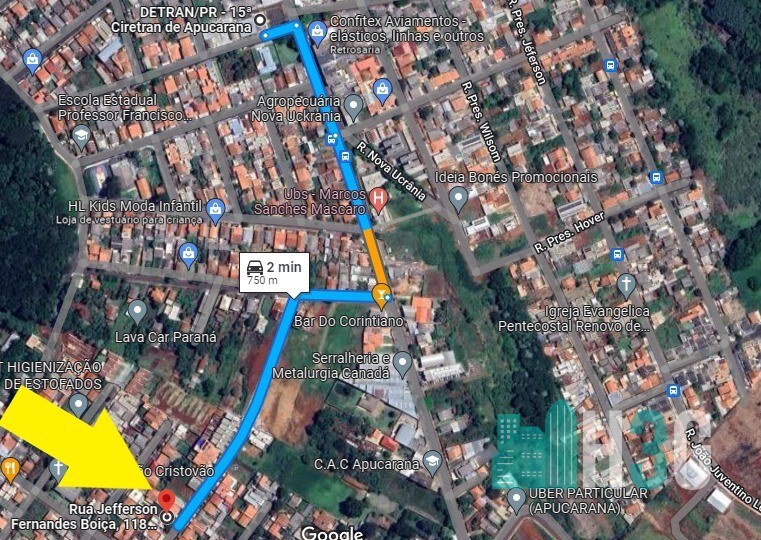 Localização na região Terreno Jd Catuai Apucarana